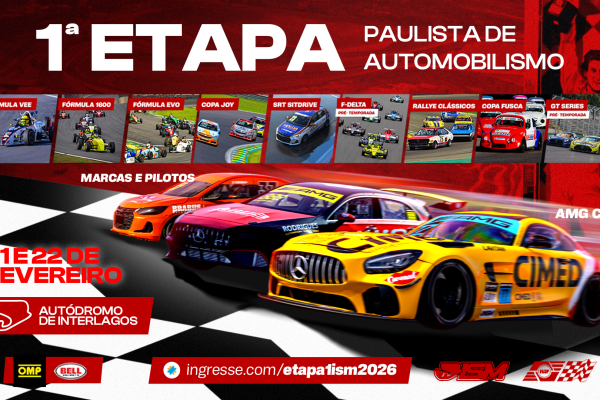 Banner da 1ª etapa do Paulista de Automobilismo 2026